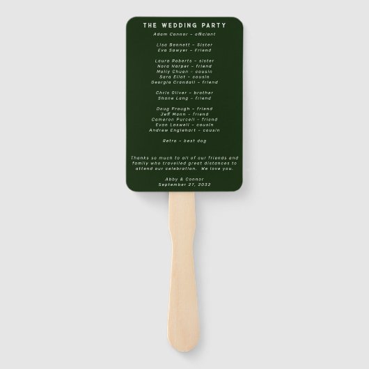 Modern minimalistisch blauw Blauwgroen programma Handwaaier (Achterkant)