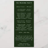 Modern minimalistisch blauw Blauwgroen Programmakaart (Achterkant)