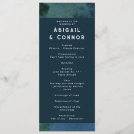 Modern minimalistisch blauw Blauwgroen Programmakaart