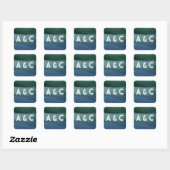 Modern minimalistisch blauw Blauwgroen Vierkante Sticker (Vel)