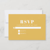 Modern minimalistisch blauw en geel eenvoudig RSVP kaartje (Voorkant)