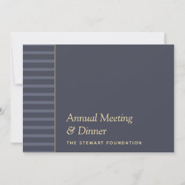 Modern minimalistisch blauw en gouddiner kaart