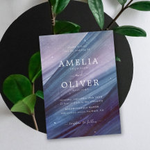 Modern Minimalistisch blauw en Paarse Abstracte br