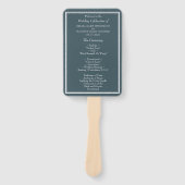 Modern minimalistisch blauw huwelijk handwaaier (Voorkant)