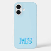 Modern minimalistisch blauw Initiaal monogram Case-Mate iPhone Case (Achterkant)