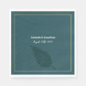 Modern minimalistisch blauw lef-monogram servet (Voorkant)