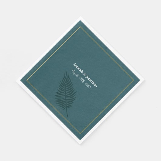 Modern minimalistisch blauw lef-monogram servet (Hoek)