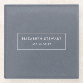 Modern minimalistisch blauw lijnenverhaal glazen onderzetter