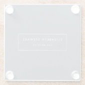 Modern minimalistisch blauw lijnenverhaal glazen onderzetter (Achterkant)