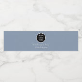 Modern Minimalistisch Blauw Maatwerk logo Modern Waterfles Etiket (Enkel label)