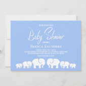 Modern minimalistisch blauw olifant Baby shower Kaart (Voorkant)
