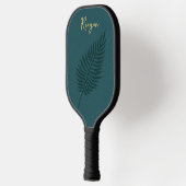 Modern minimalistisch blauw palmblad monogram pickleball paddle (Links)