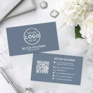 Modern Minimalistisch Blauw Professioneel Logo Visitekaartje