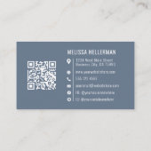 Modern Minimalistisch Blauw Professioneel Logo Visitekaartje (Achterkant)