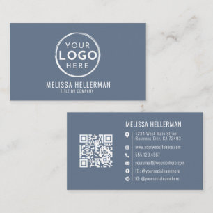 Modern Minimalistisch Blauw Professioneel Logo Visitekaartje