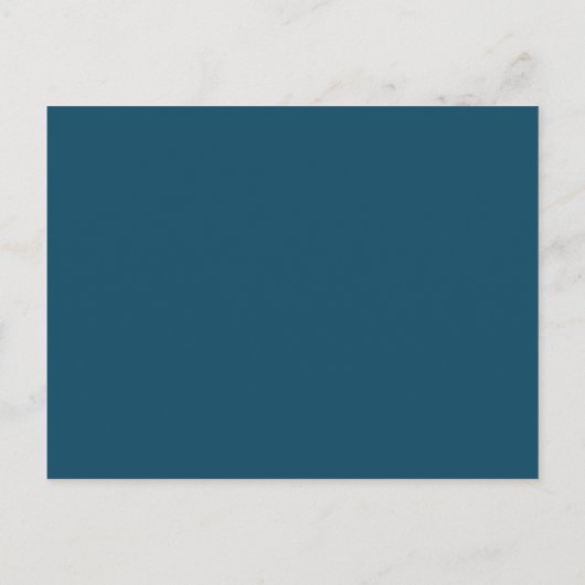 Modern minimalistisch blauw script bewaar de datum aankondigingskaart (Achterkant)