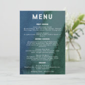 Modern Minimalistisch Blauw Turquoise Menu (Staand voorkant)