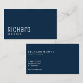 modern minimalistisch blauw van de gewone marine visitekaartje (Voorkant / Achterkant)