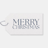 Modern minimalistisch blauw vrolijk kerstfeest cadeaulabel (Achterkant Horizontaal)