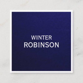 Modern minimalistisch blauw wit professionele midd vierkante visitekaartje