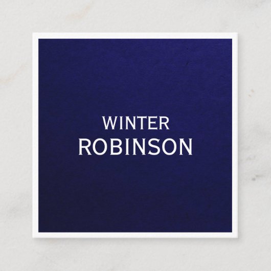 Modern minimalistisch blauw wit professionele midd vierkante visitekaartje (Voorkant)