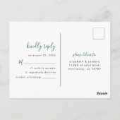 Modern Minimalistisch Blauwgroen Blauw Bruiloft RS Briefkaart (Achterkant)