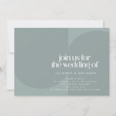 Modern minimalistisch Blauwgroen huwelijk met een Kaart (Voorkant)