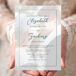 Modern minimalistisch Blauwgroen script voor foto' Kaart