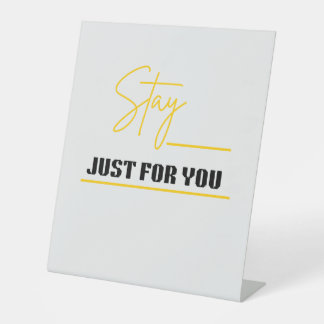 Modern Minimalistisch "Blijf Alleen Voor Jou" Tafe Reclamebord Met Voetstuk