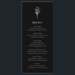 Modern minimalistisch bloemboeket zwart bruiloft menu<br><div class="desc">minimalistische trouwmenukaart. Het beschikt over een zwarte moderne bloemenboeket lijn art. Personaliseer door het toevoegen van datum en maaltijdkeuze. Deze minimalistische floral menukaart is perfect voor bruiloften,  baby showers,  vrijgezellenfeesten,  verjaardagen en nog veel meer.</div>