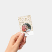 Modern minimalistisch bloemengoud patroon badge (Handheld)