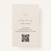 Modern minimalistisch bloemengoud patroon badge (Achterkant)