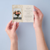 Modern minimalistisch bloemenpatroon gouden evenem flyer (Hand)