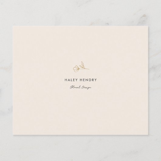 Modern minimalistisch bloemenpatroon gouden evenem flyer (Achterkant)