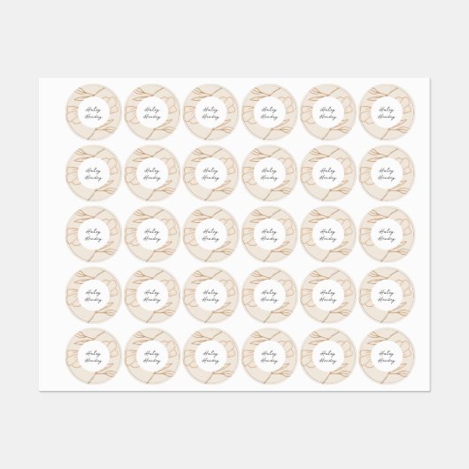 Modern minimalistisch bloemgoud labels (Vel)