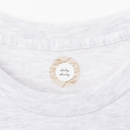 Modern minimalistisch bloemgoud labels (Aangebracht)