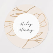 Modern minimalistisch bloemgoud labels (Design 1)