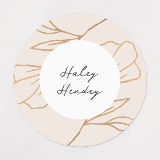 Modern minimalistisch bloemgoud labels (Design 1)