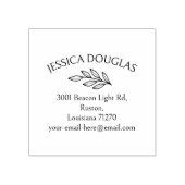 Modern minimalistisch bloemig, retouradres op maat rubberstempel (Afrduk)