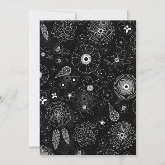 Modern minimalistisch bloemmotief blauw en paars kaart (Achterkant)