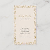 Modern minimalistisch bloemmotief Roos goud Visitekaartje (Achterkant)