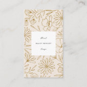 Modern minimalistisch bloemmotief Roos goud Visitekaartje (Voorkant)