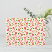Modern minimalistisch bloempatroon crème bedankkaart (Staand voorkant)