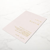 Modern minimalistisch | Blush and Gold Wedding Rea Folie Uitnodiging (Gedraaid)