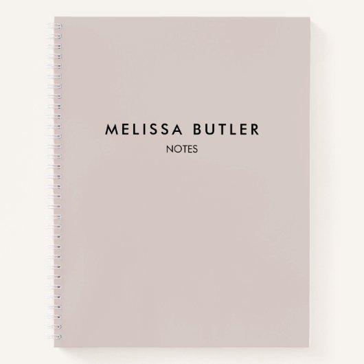 Modern minimalistisch Blush beige Notitieboek (Voorkant)