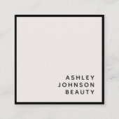 Modern minimalistisch Blush en Black Vierkante Visitekaartje (Voorkant)