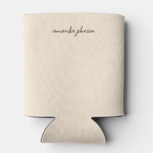 Modern Minimalistisch Blush Roze Cursief Monogram Blikjeskoeler (Achterkant)