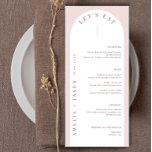 Modern minimalistisch Bohemian Arch Menu<br><div class="desc">Deze moderne menukaart is ontworpen om te coördineren met ons moderne Boho-Collectie en biedt de trendy en populaire boog op een beige roze kleurachtergrond met scriptlettertype. Voor een meer geavanceerde aanpassing van dit ontwerp, bijvoorbeeld het wijzigen van de lay-out, het lettertype of de tekstgrootte, klikt u hierboven op de knop...</div>