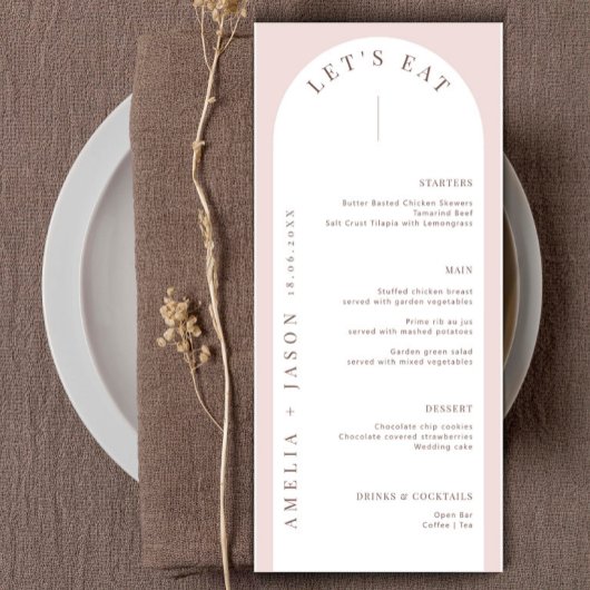 Modern minimalistisch Bohemian Arch Menu