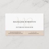Modern Minimalistisch Boho Beige Script Visitekaartje (Achterkant)